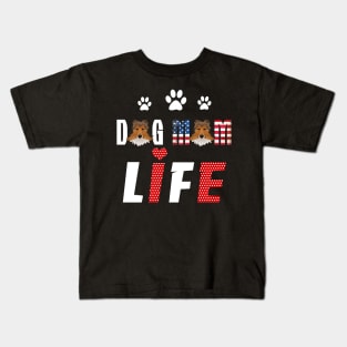 Sheltie Mom Life Patriotic America 4Th Of July Kids T-Shirt